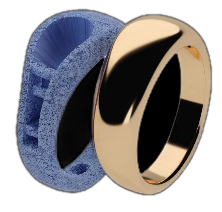 Jewellery prototype wax printing Perth - wax model and finished cast
