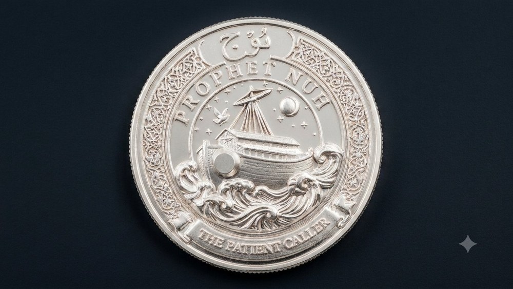 Custom Coin Cast in 999 Fine Silver Perth - Prophet Nuh commemorative coin