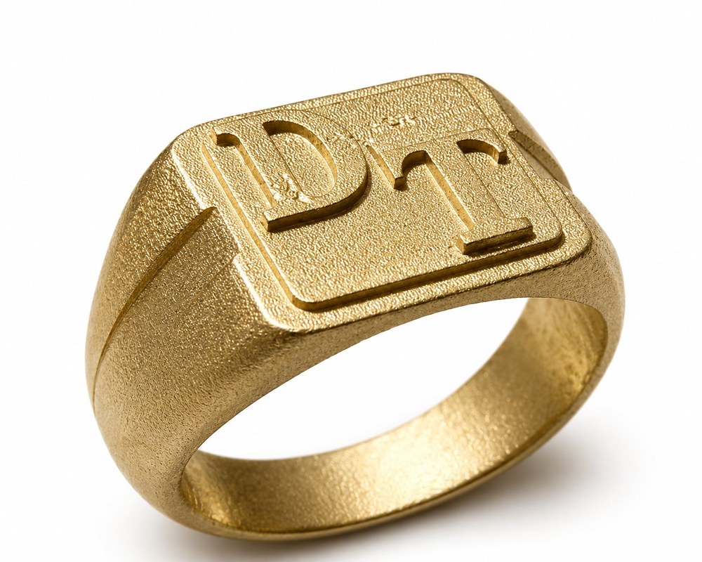 Custom Jewellery Casting Perth - Gold Signet Ring Raw Cast 9ct Yellow Gold